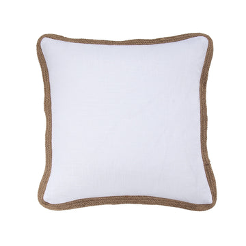 earth-toned marble decorative pillow styled in a transitional serene master suite