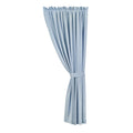 Light blue curtain with a tie on a white background