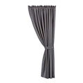 Gray curtain with a tie on a white background