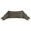 Brown strapless top with ruffled details on a white background