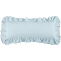 Light blue ruffled headband on a white background