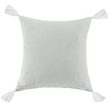 Gray pillow with white tassels on a white background