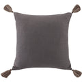Gray pillow with tassels on a white background