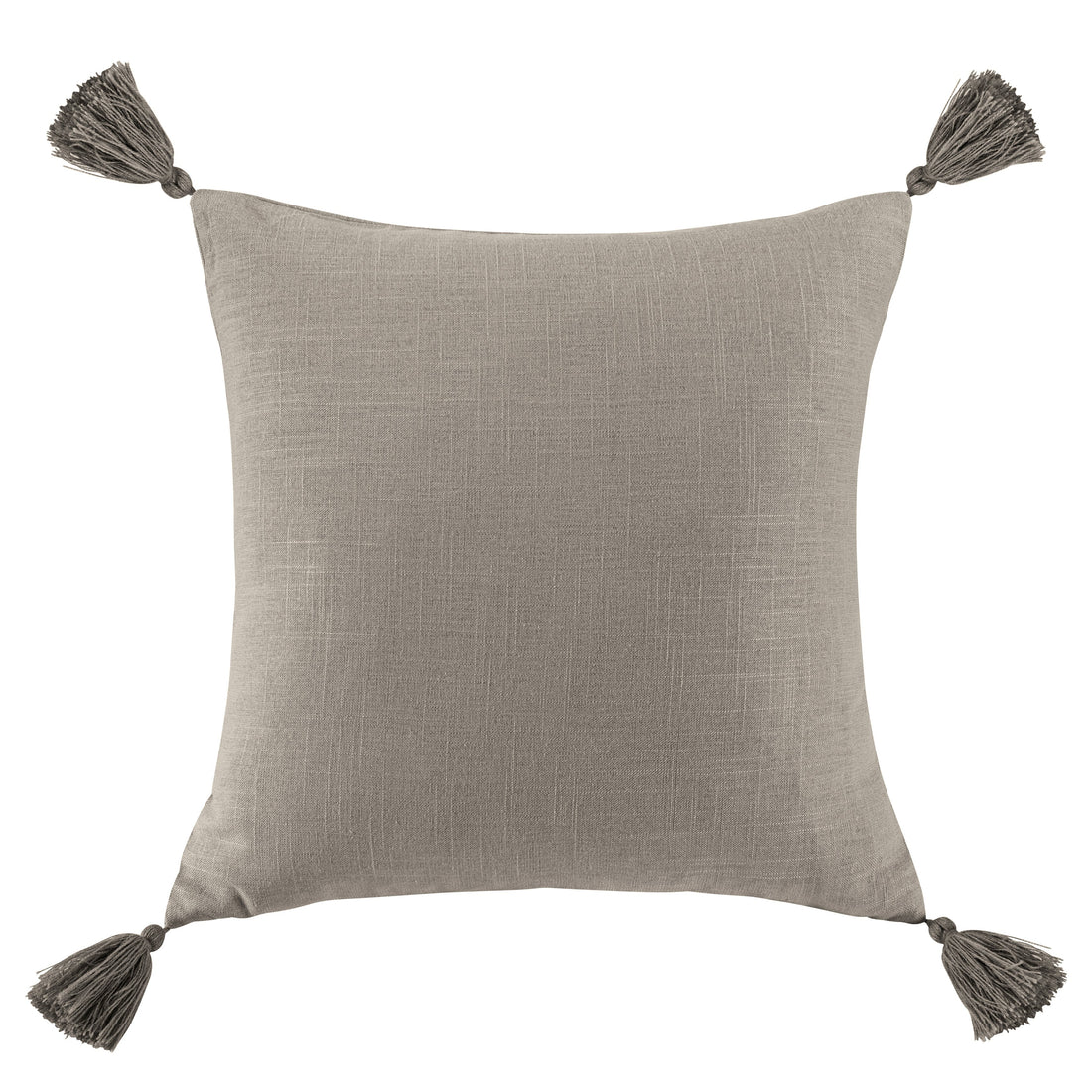 warm-toned brushed metal decorative pillow styled in a mid-century minimalist entryway