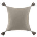 Gray pillow with tassels on a white background