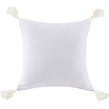 warm-toned brushed metal decorative pillow styled in a mid-century minimalist entryway