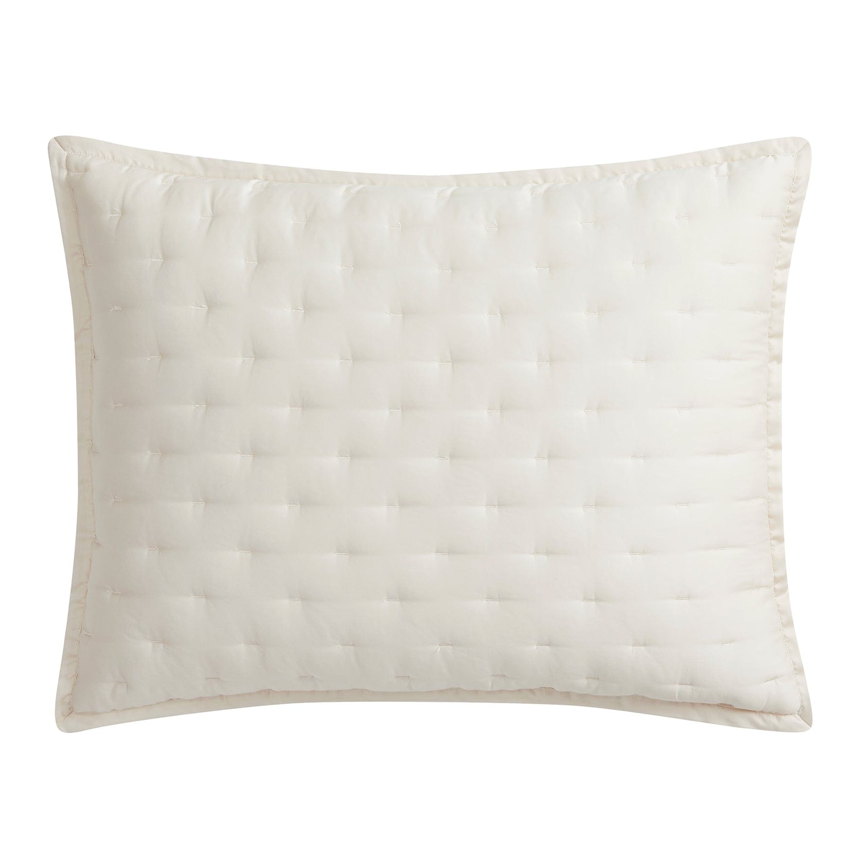 Beige pillow with subtle pattern on a white background