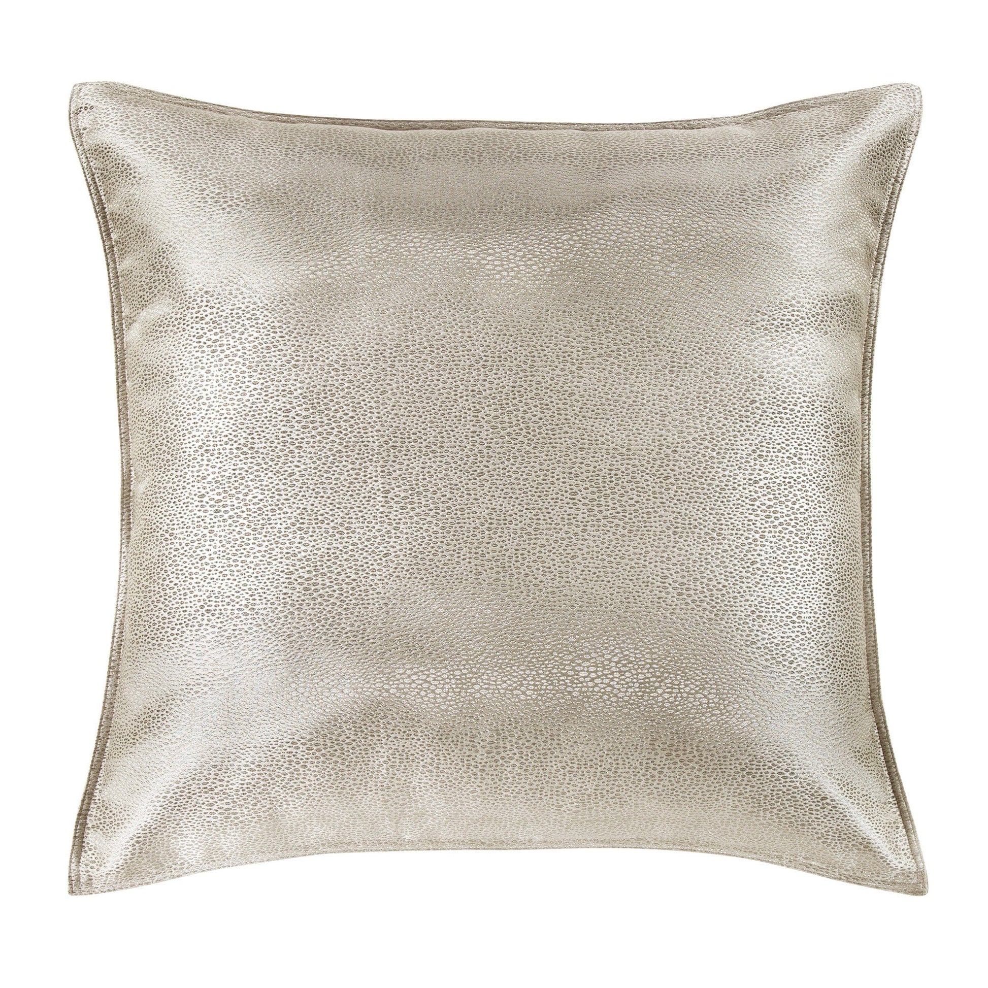 Silver metallic pillow on a white background