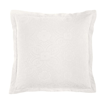 earth-toned marble pillow sham styled in a Scandinavian serene master suite