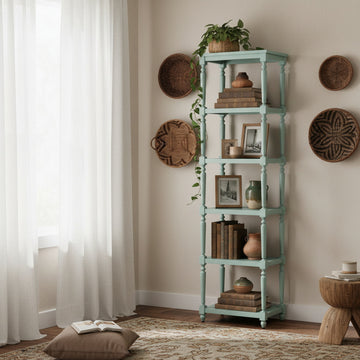 warm-toned soft wall shelf in a refined master bedroom setting