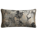 Decorative pillow with nature-themed design on a white background