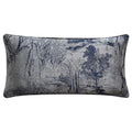 cream woven decorative pillow in a minimalist guest room setting