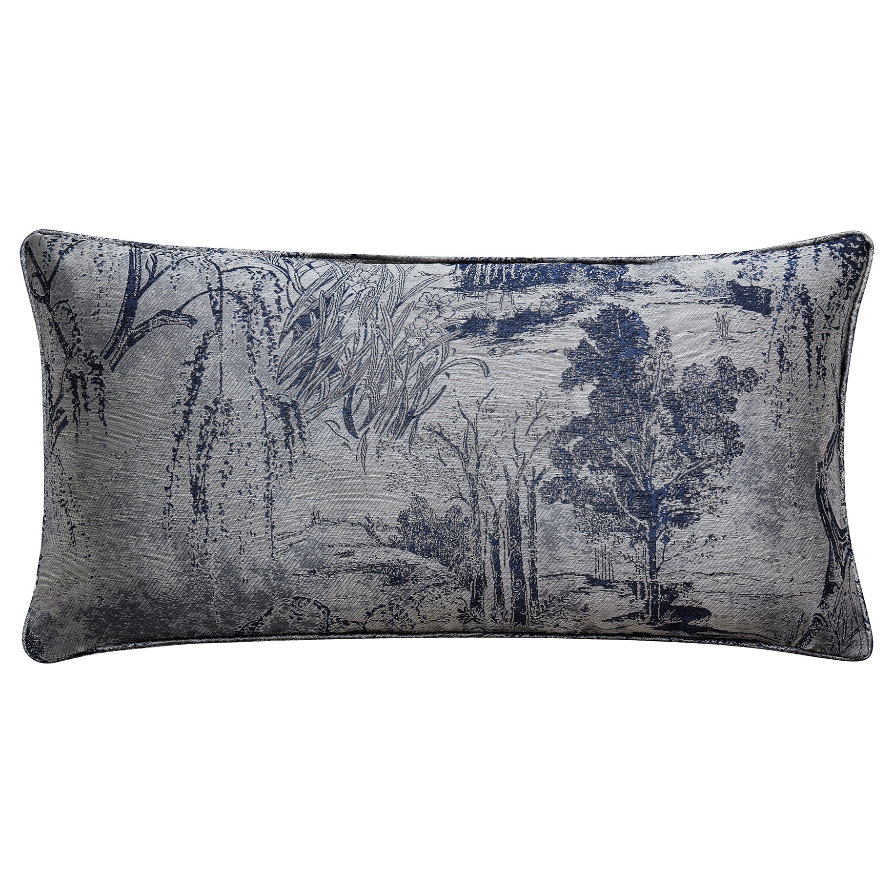 cream woven decorative pillow in a minimalist guest room setting