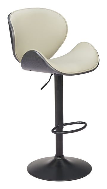 rustic brown marble stool styled in a Scandinavian serene master suite