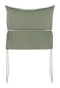 pola dining chair green with metal legs on a white background