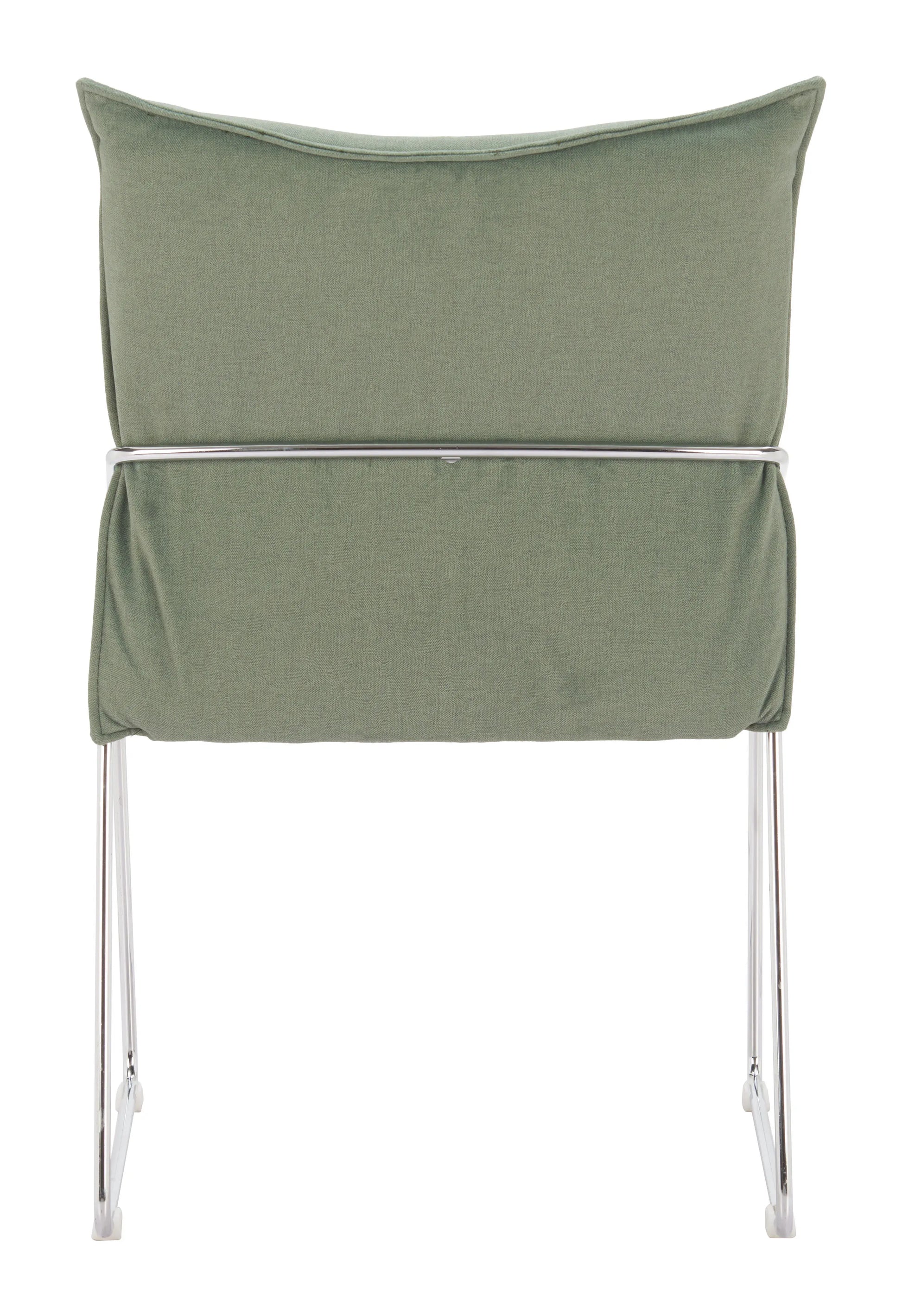 pola dining chair green with metal legs on a white background