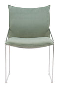 pola dining chair green with metal legs on a white background