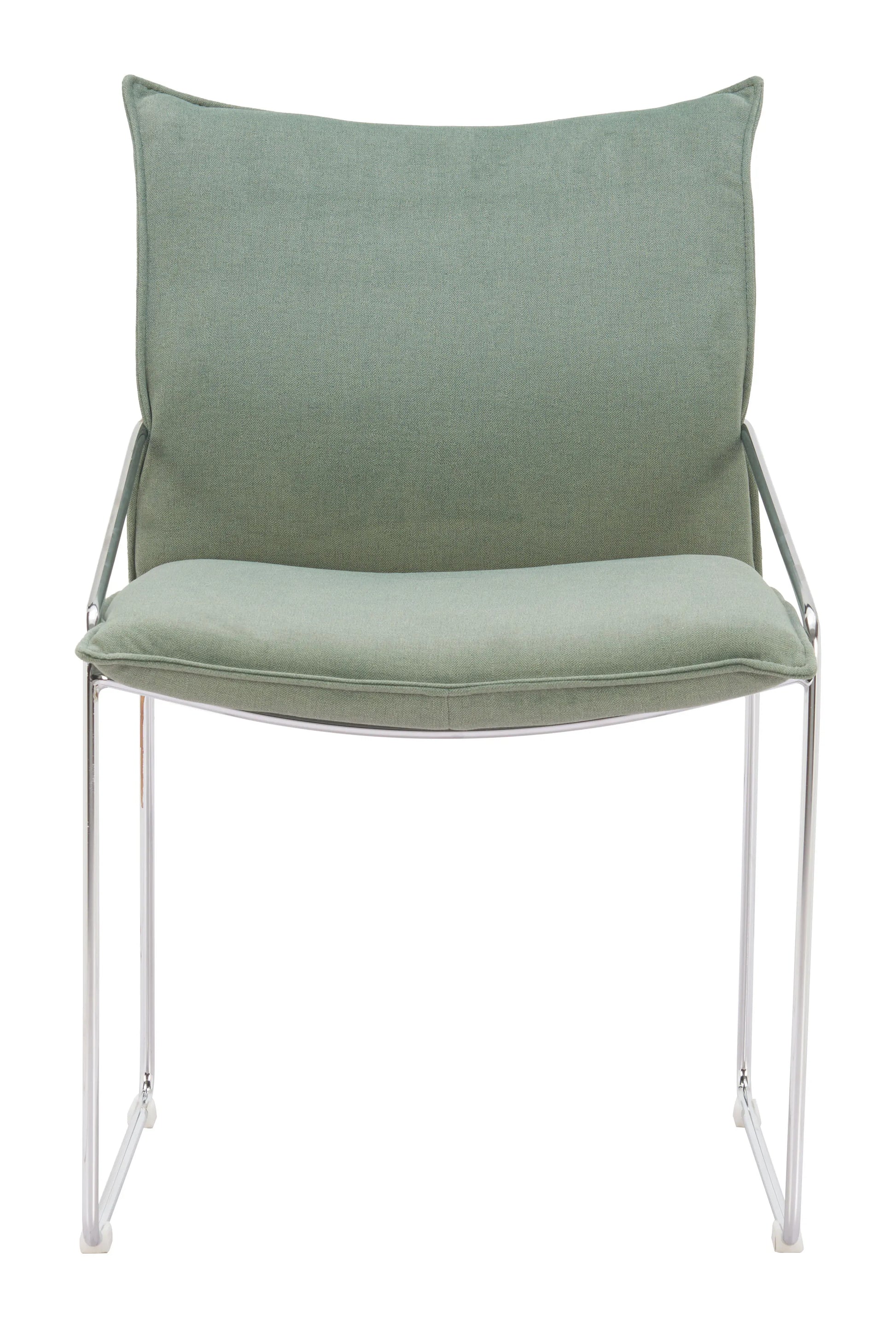 pola dining chair green with metal legs on a white background