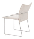 Modern pola dining chair with a white cushion on a white background