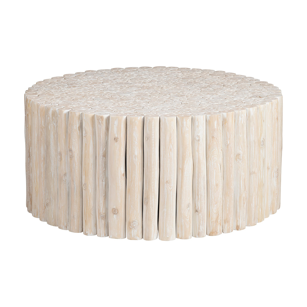 white brushed accent table in a classic entryway setting