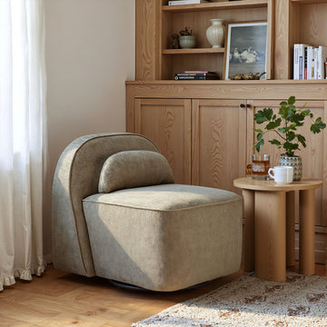 charcoal textured accent chair in a elegant modern bedroom setting