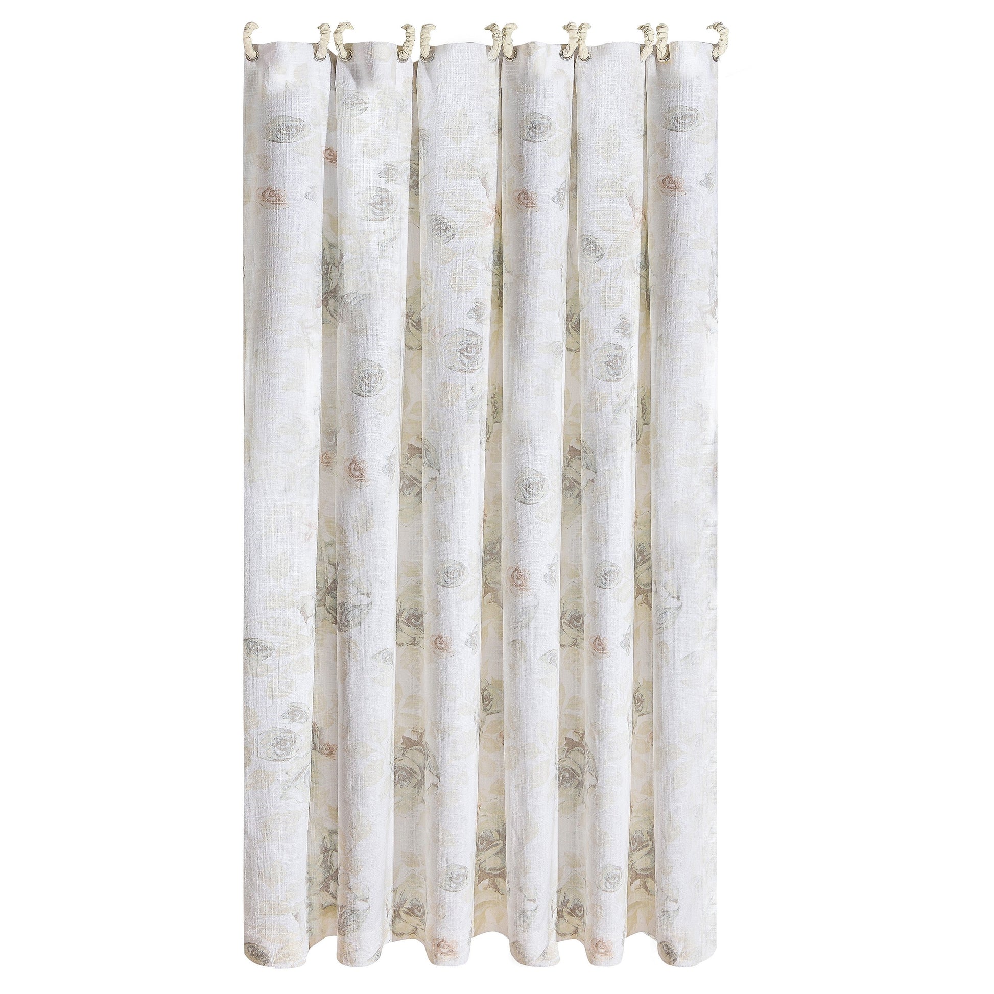 natural wood solid wood curtain panel styled in a farmhouse chic modern living room