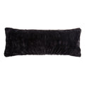 Black textured rectangular pillow on a white background