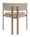 Ruge Dining Chair, direct back view showing wood frame supports.
