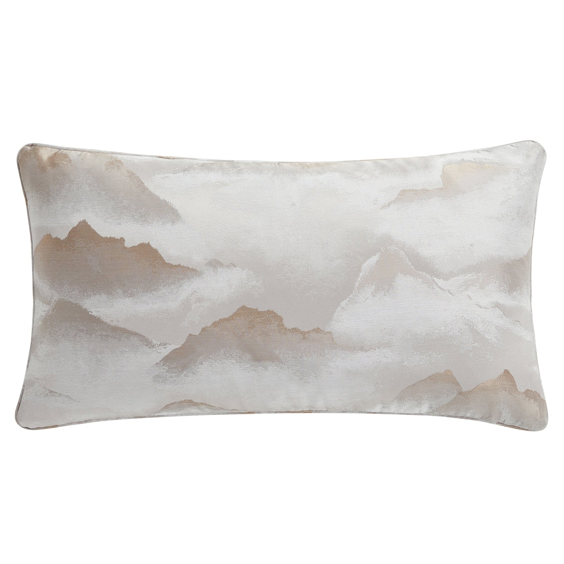 natural fabric decorative pillow in a modern bedroom setting