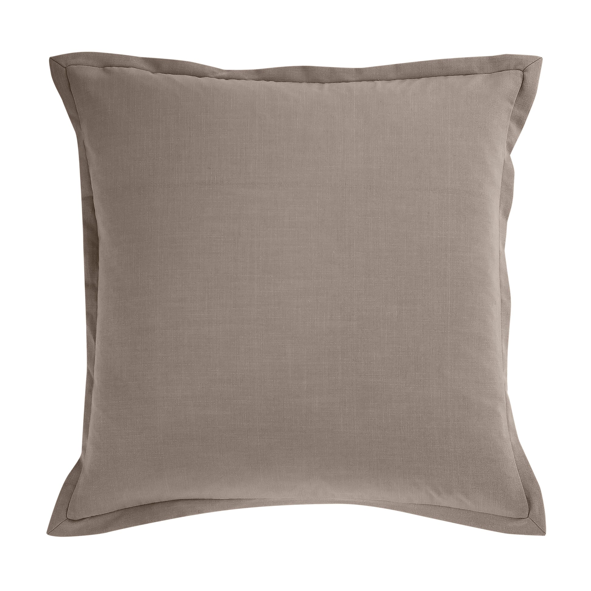 soft gray solid wood pillow sham styled in a farmhouse chic modern living room