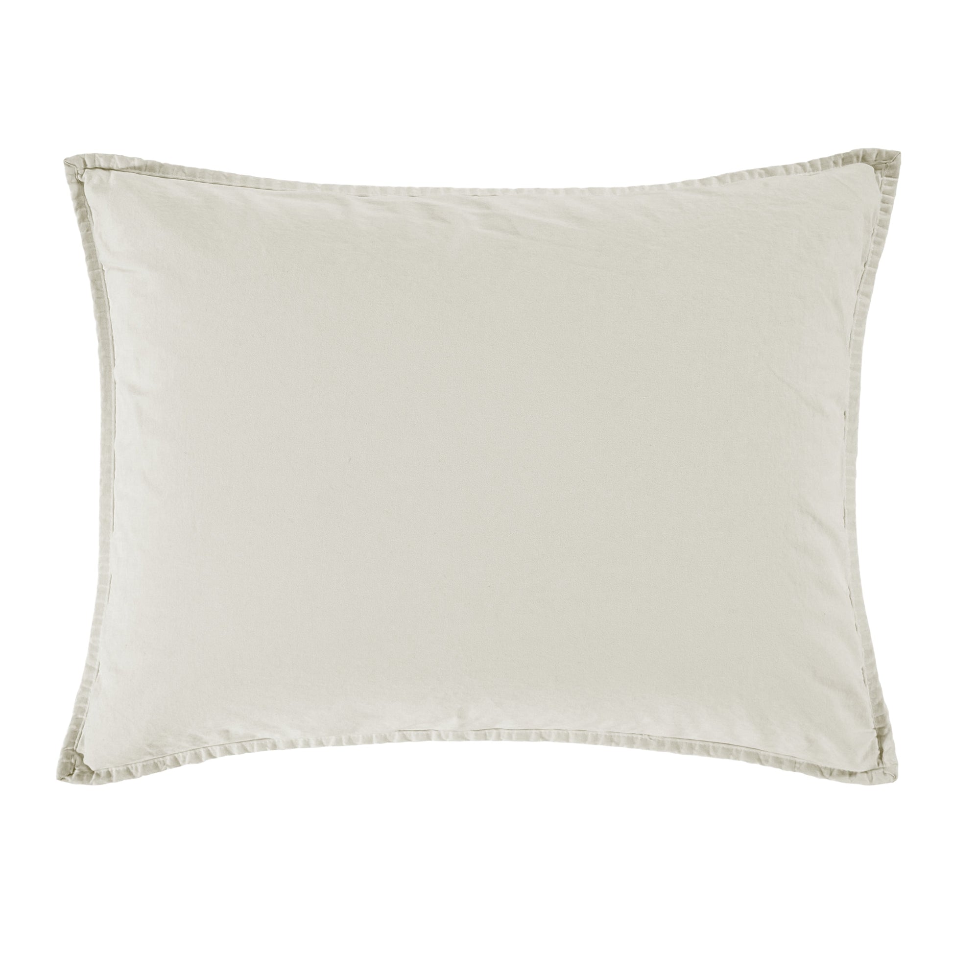 Beige pillow with a subtle pattern on a white background