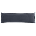 Navy blue rectangular pillow on a white background