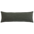Rectangular dark gray pillow on a white background