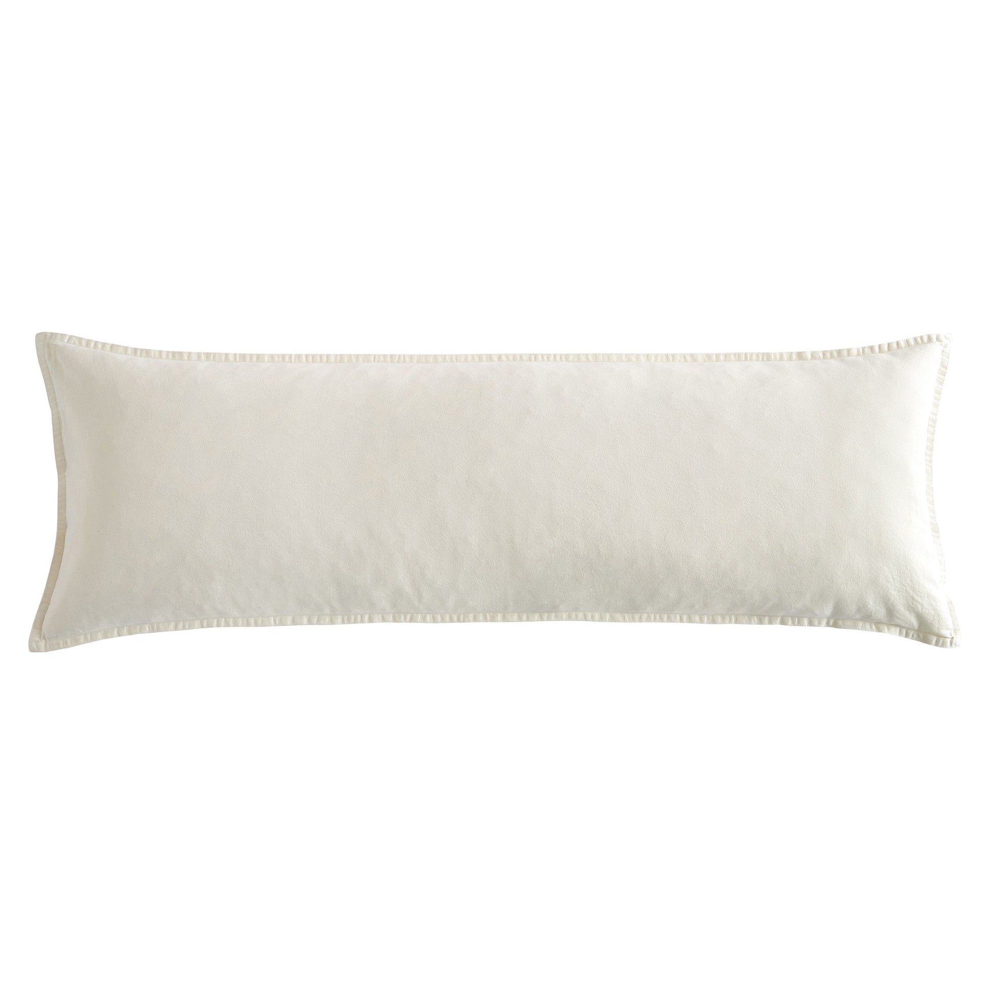 Rectangular white pillow on a white background
