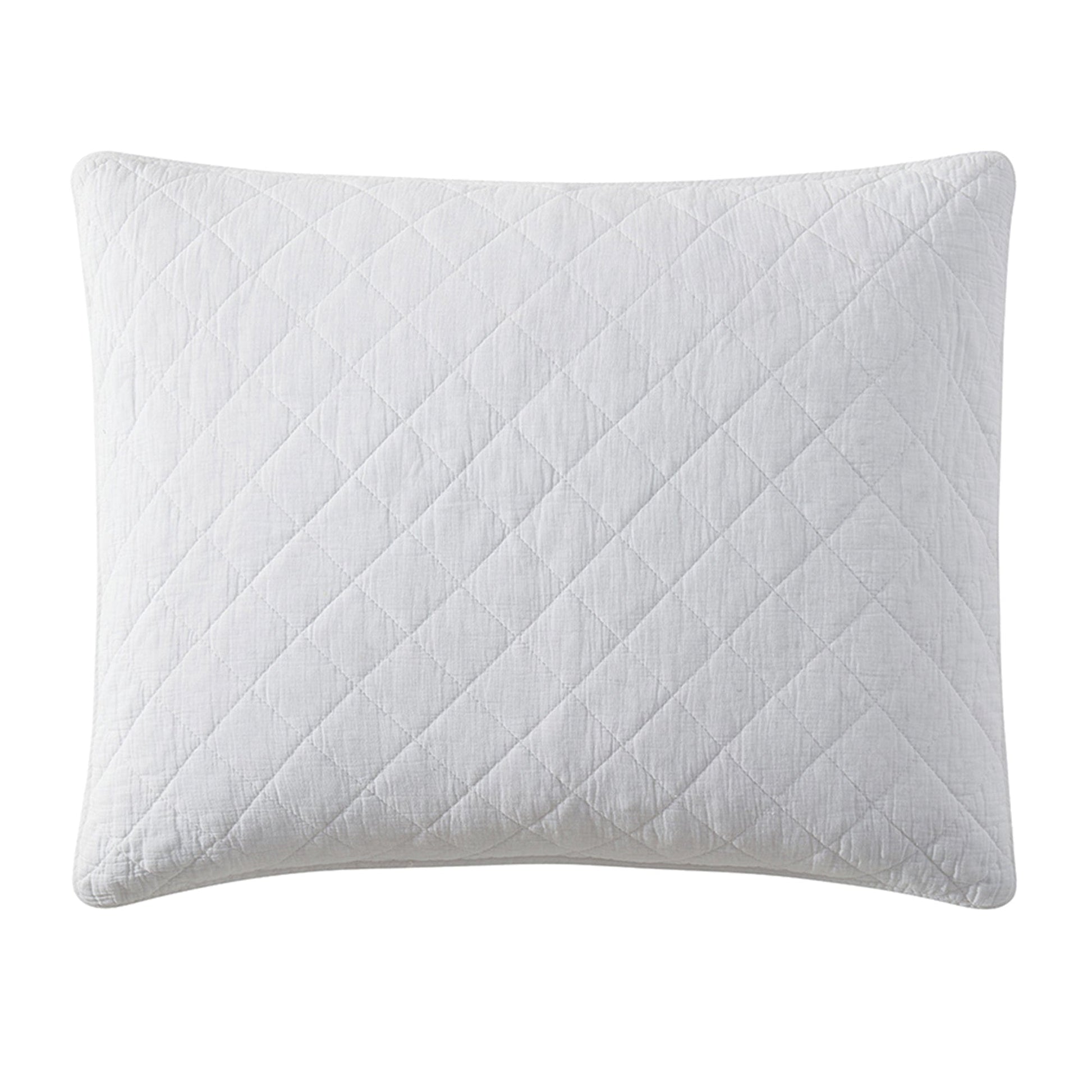 white brushed pillow sham in a classic contemporary bedroom setting
