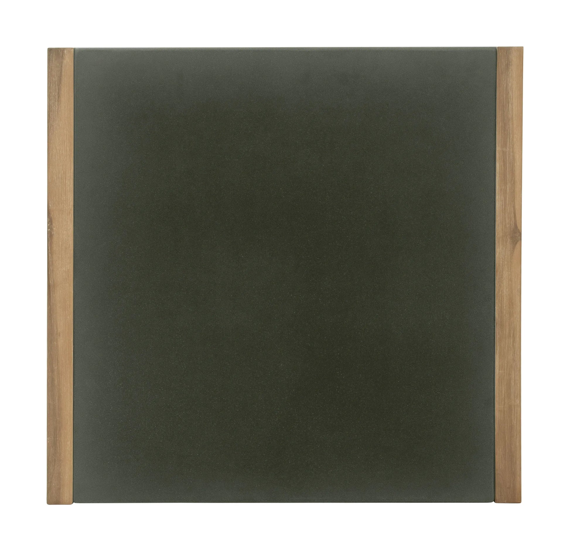 Teras coffe table top with brown wooden sides on a white background