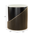 tova multicolor side table with dimensions on a white background