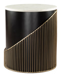 Modern tova side table multicolor with black and gold design on a white background
