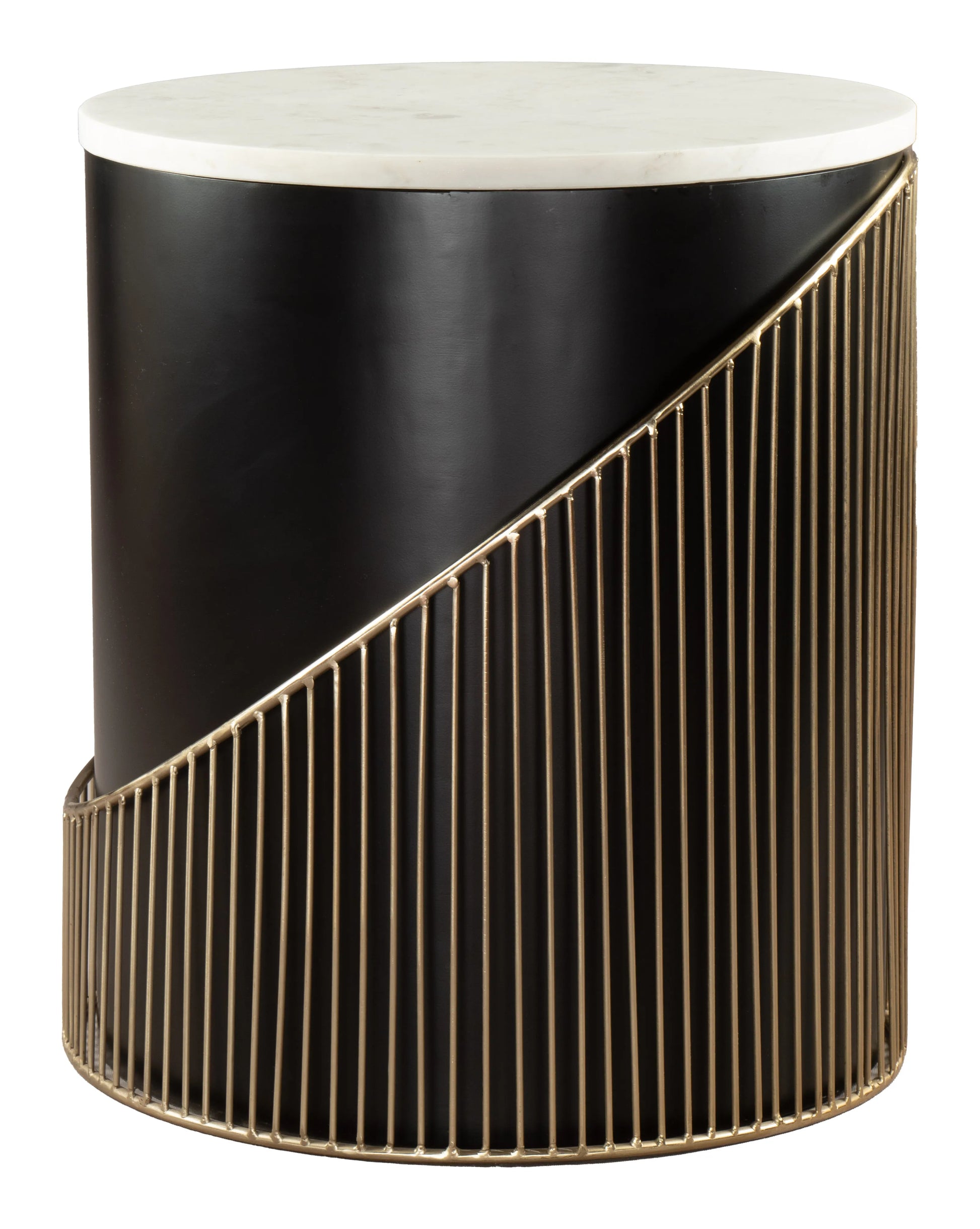 Modern tova side table multicolor with black and gold design on a white background