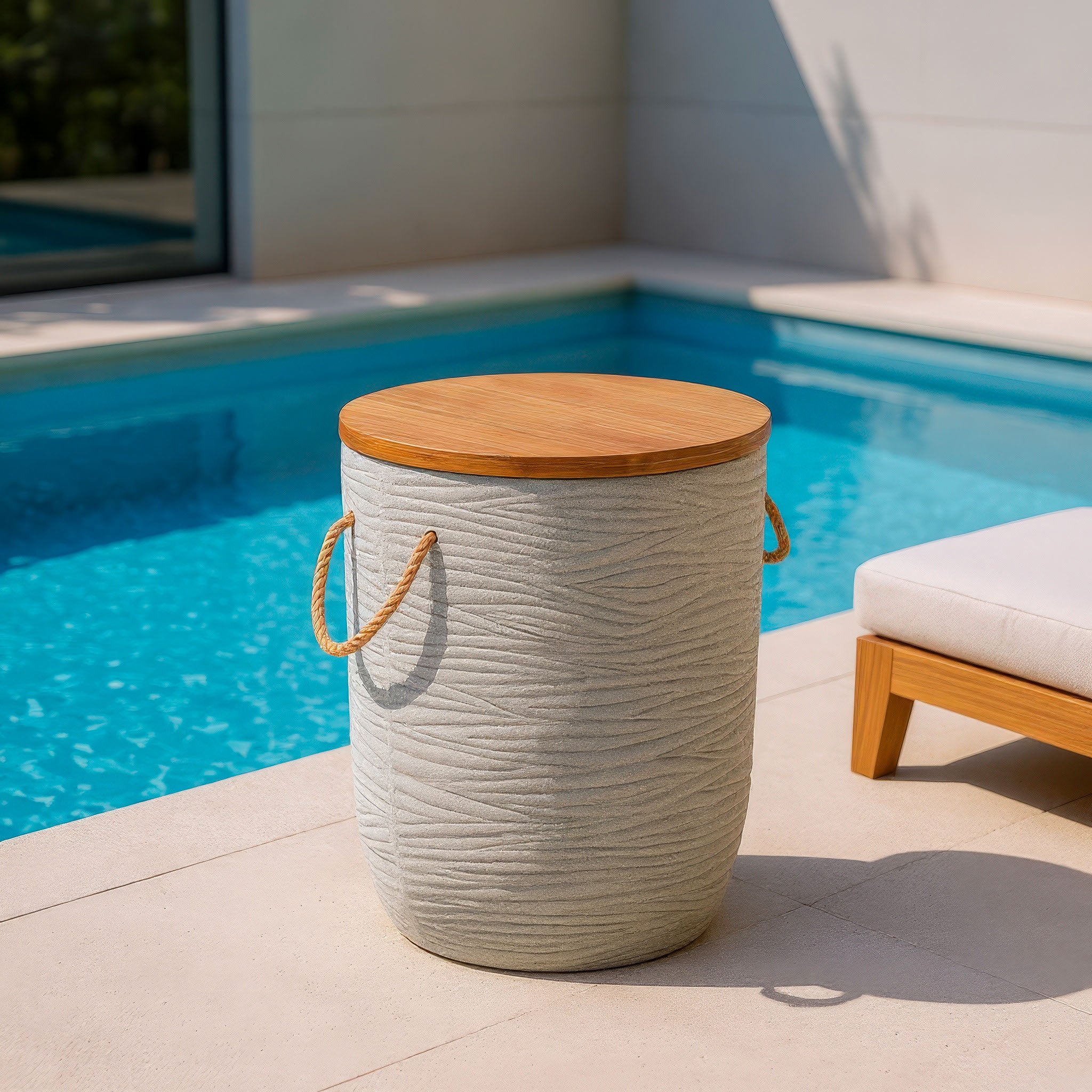 Biban Side Table Natural & Gray