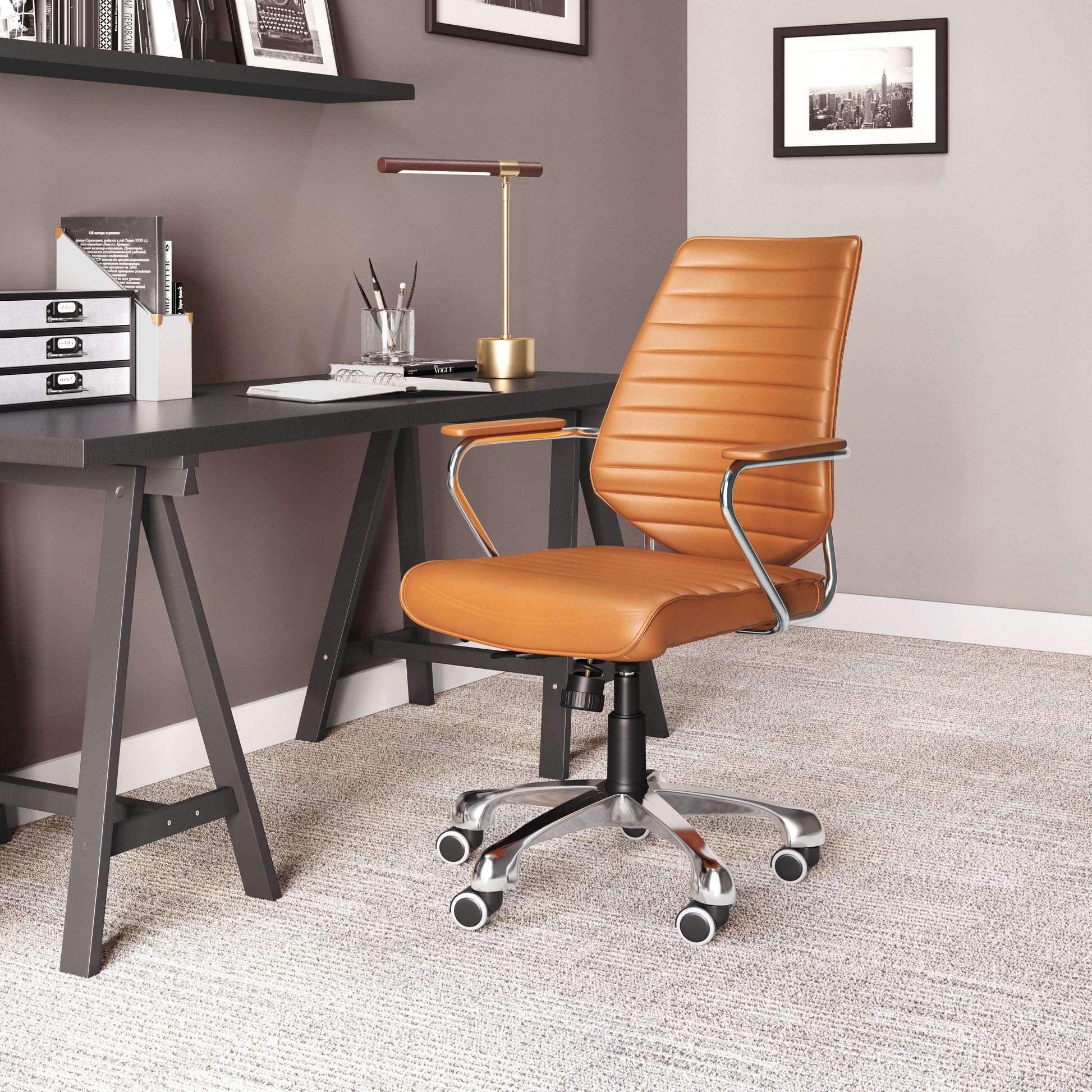 ivory cotton accent chair in a minimalist dining room setting