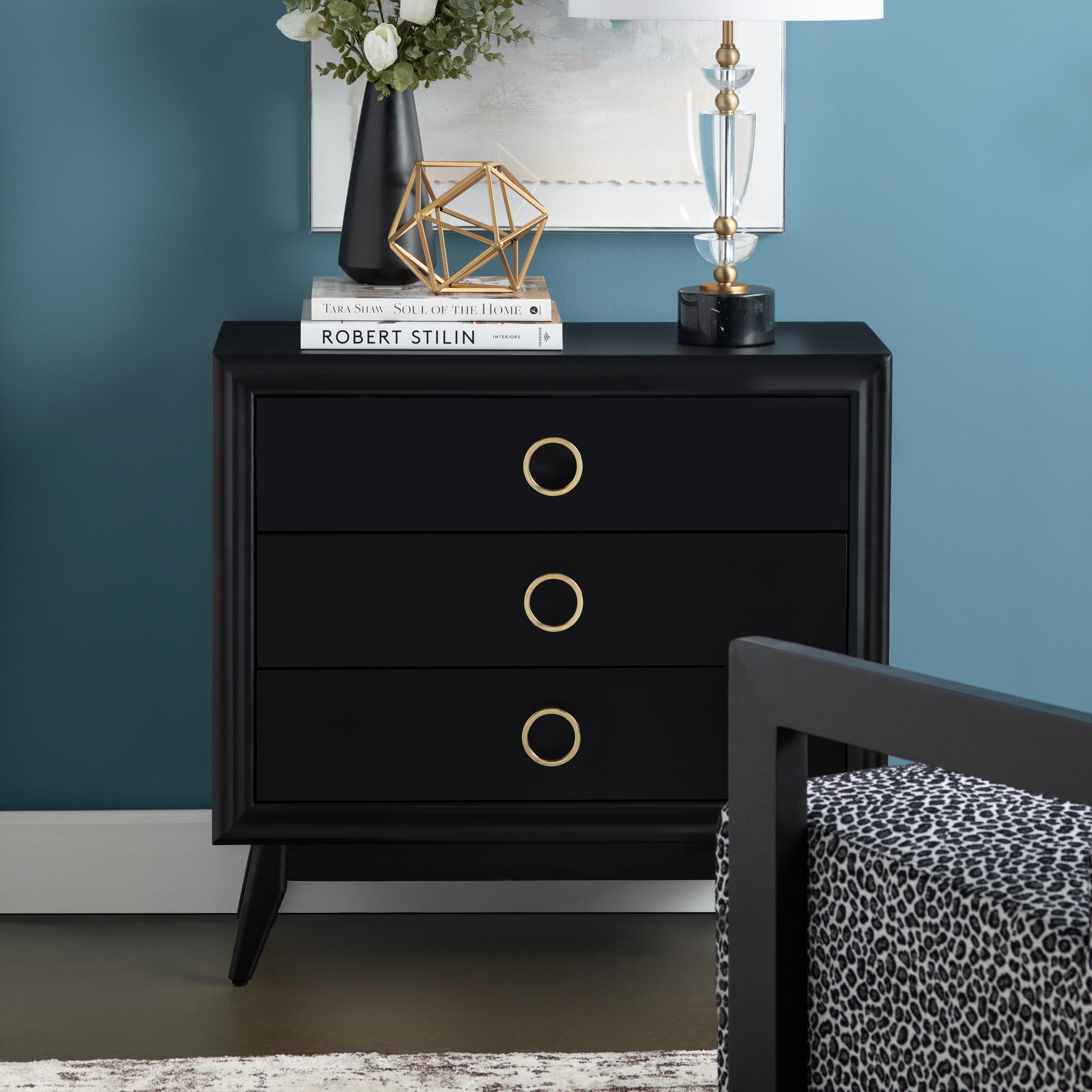 natural velvet home décor piece in a classic entryway setting