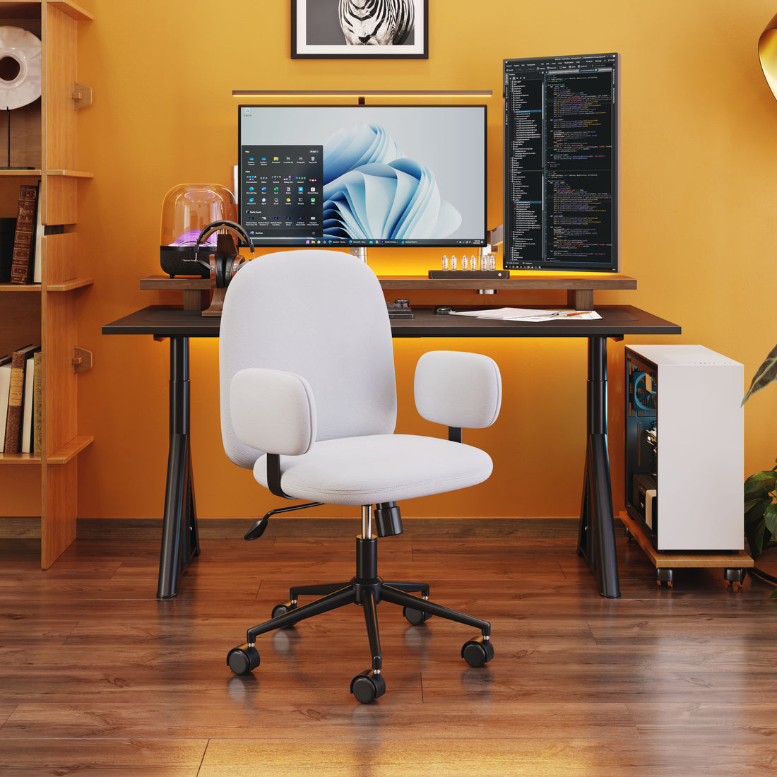 Lionel Office Chair Beige styled for a transitional office space.