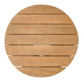 Round wooden zahara side table natural top view on a white background