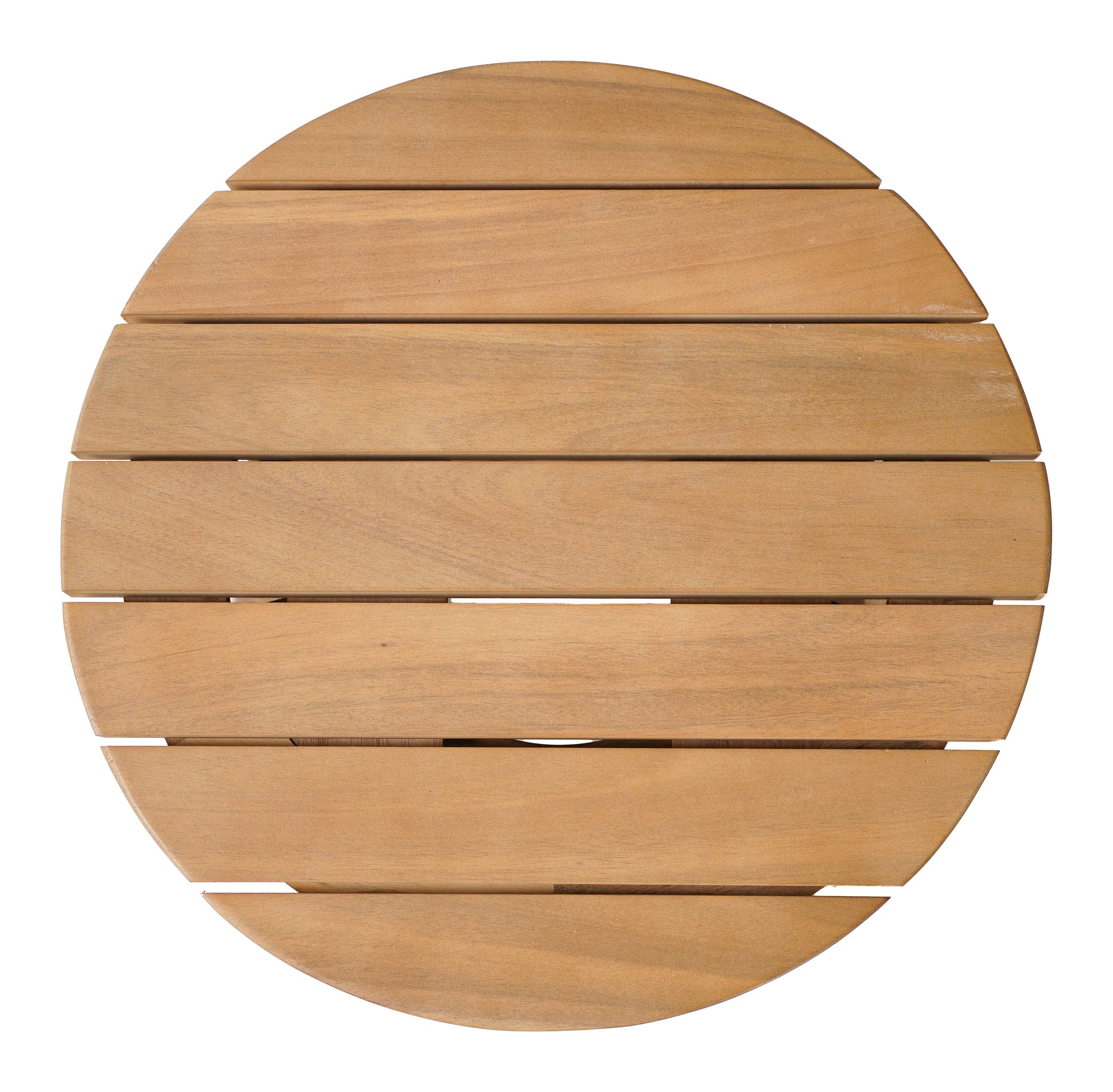 Round wooden zahara side table natural top view on a white background
